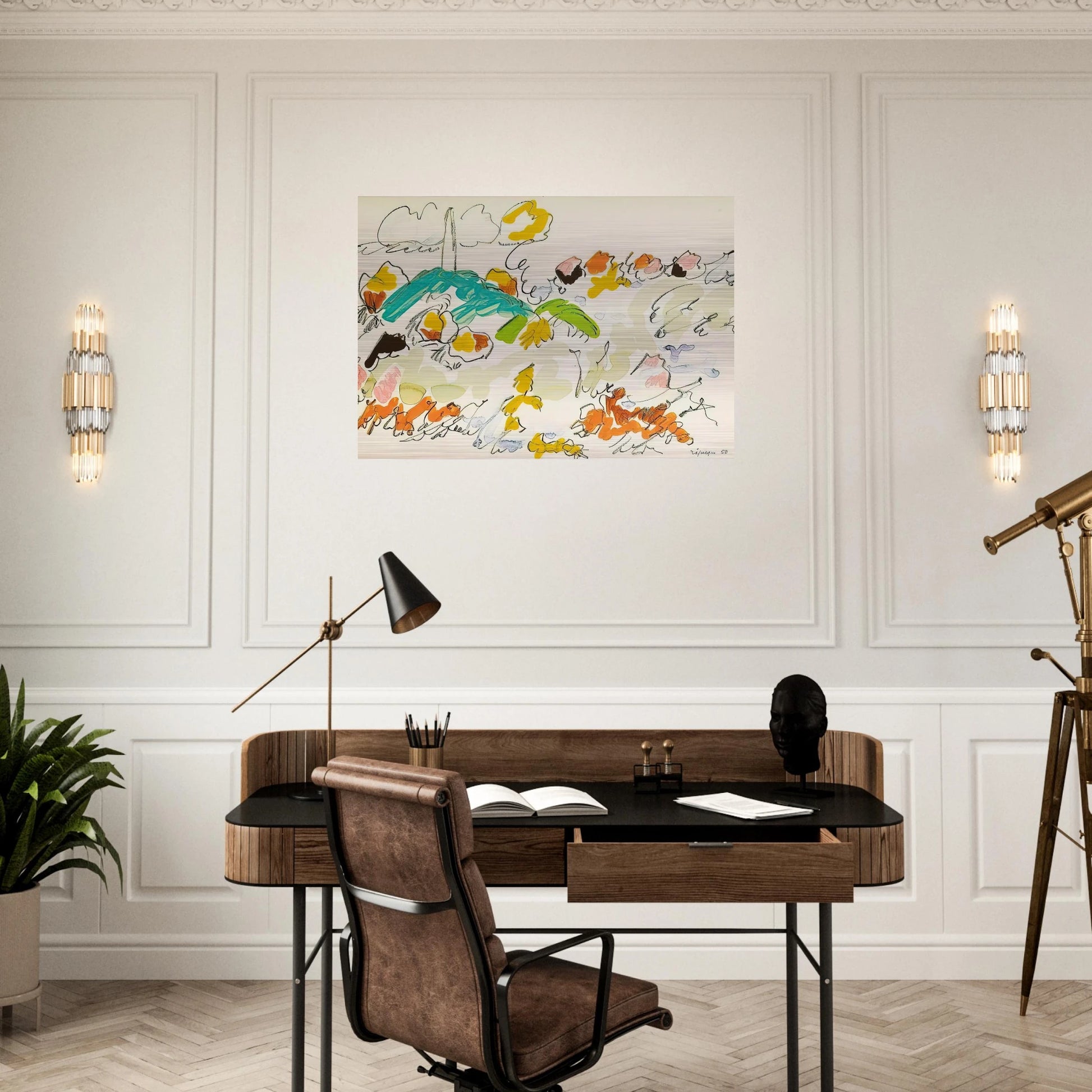 Paysage de mer - 1950 - Charles Lapicque Brushed Aluminum Print - 70x100 cm / 28x40 inches | Charles Lapicque Aluminum Print | Charles Lapicque Prints