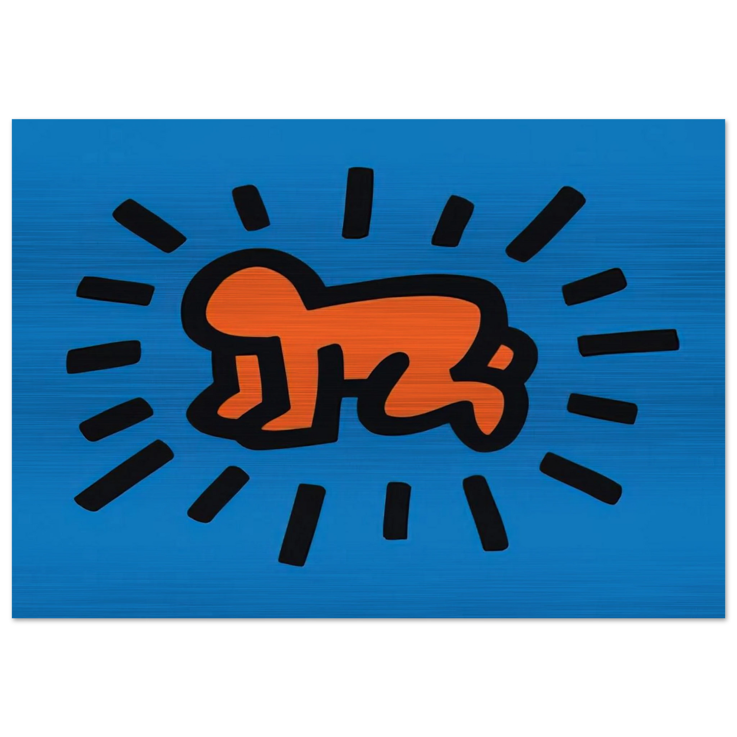 RADIANT BABY FROM ICONS SERIES 1990 - Keith Haring Brushed Aluminum Print - 70x100 cm / 28x40 inches | Keith Haring Aluminum Print | Keith Haring Prints