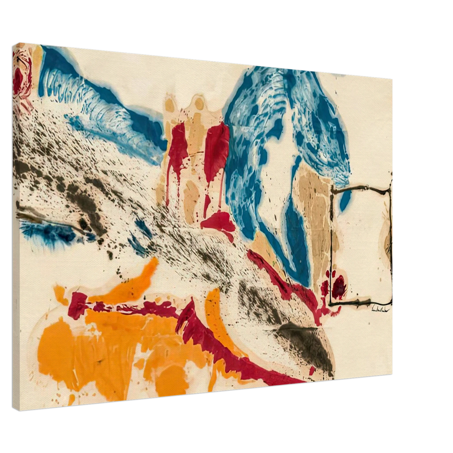 Helen Frankenthaler - Alassio, 1960- Wall Art - 60x80 cm / 24x32 inches - Premium Wooden Framed Poster With Fine Art Paper-canvas - Black frame