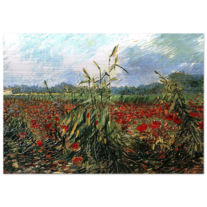 Green Ears of Wheat - Vincent van Gogh Brushed Aluminum Print - 70x100 cm / 28x40 inches | Vincent van Gogh Aluminum Print | Vincent van Gogh Prints