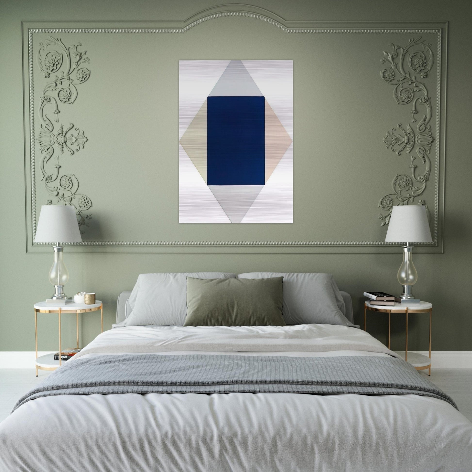Blauer kern - 1969 - Max Bill Brushed Aluminum Print - 70x100 cm / 28x40 inches | Max Bill Aluminum Print | Max Bill Prints