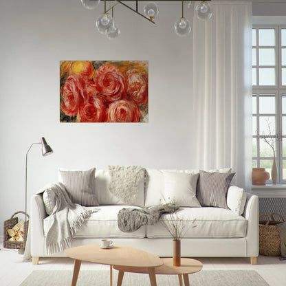 Red Roses - Pierre-Auguste Renoir Brushed Aluminum Print - 70x100 cm / 28x40 inches | Pierre-Auguste Renoir Aluminum Print | Pierre-Auguste Renoir Prints