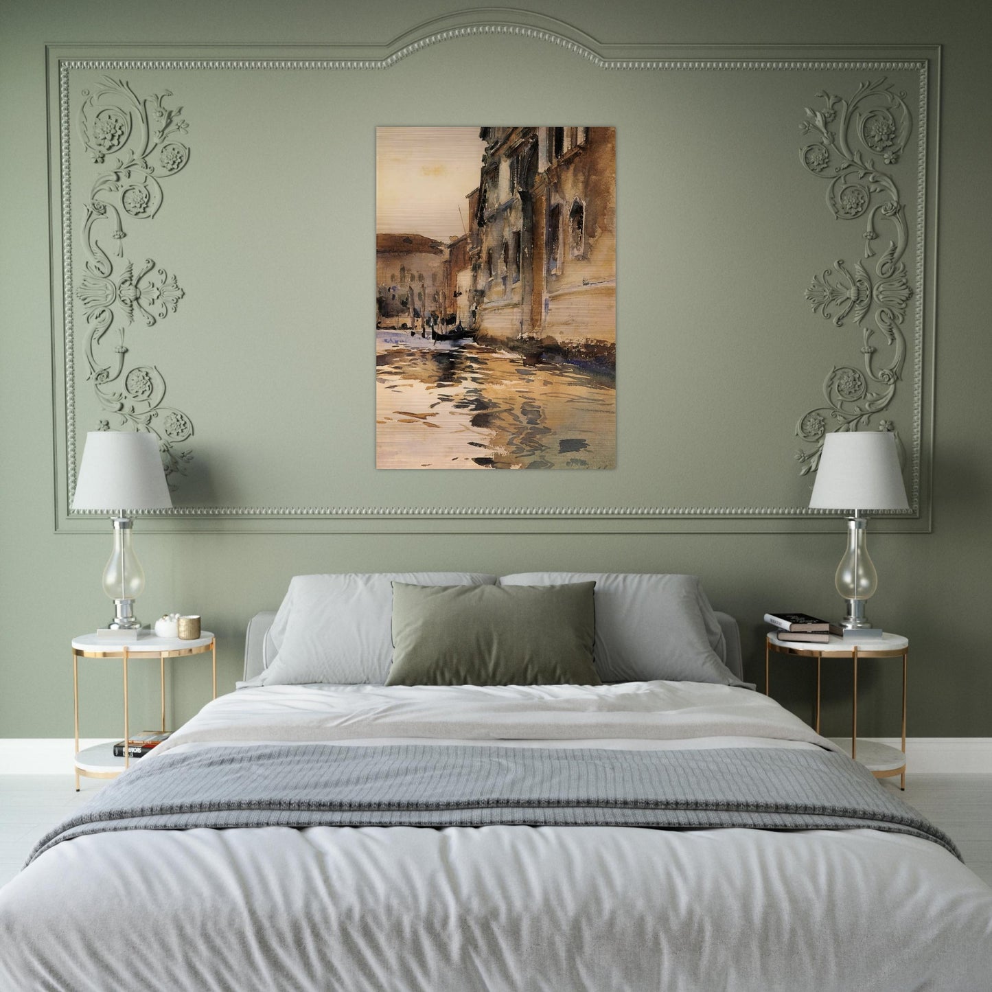 Venetian Canal, Palazzo Corner - John Singer Sargent Brushed Aluminum Print - 70x100 cm / 28x40 inches | John Singer Sargent Aluminum Print | John Singer Sargent Prints