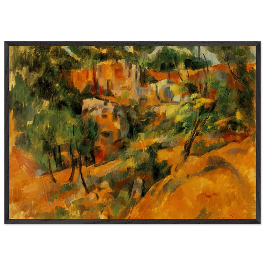 Corner of Quarry - Paul Cezanne 70x100 cm / 28x40 inches Framed Art Print – Black Wooden Frame