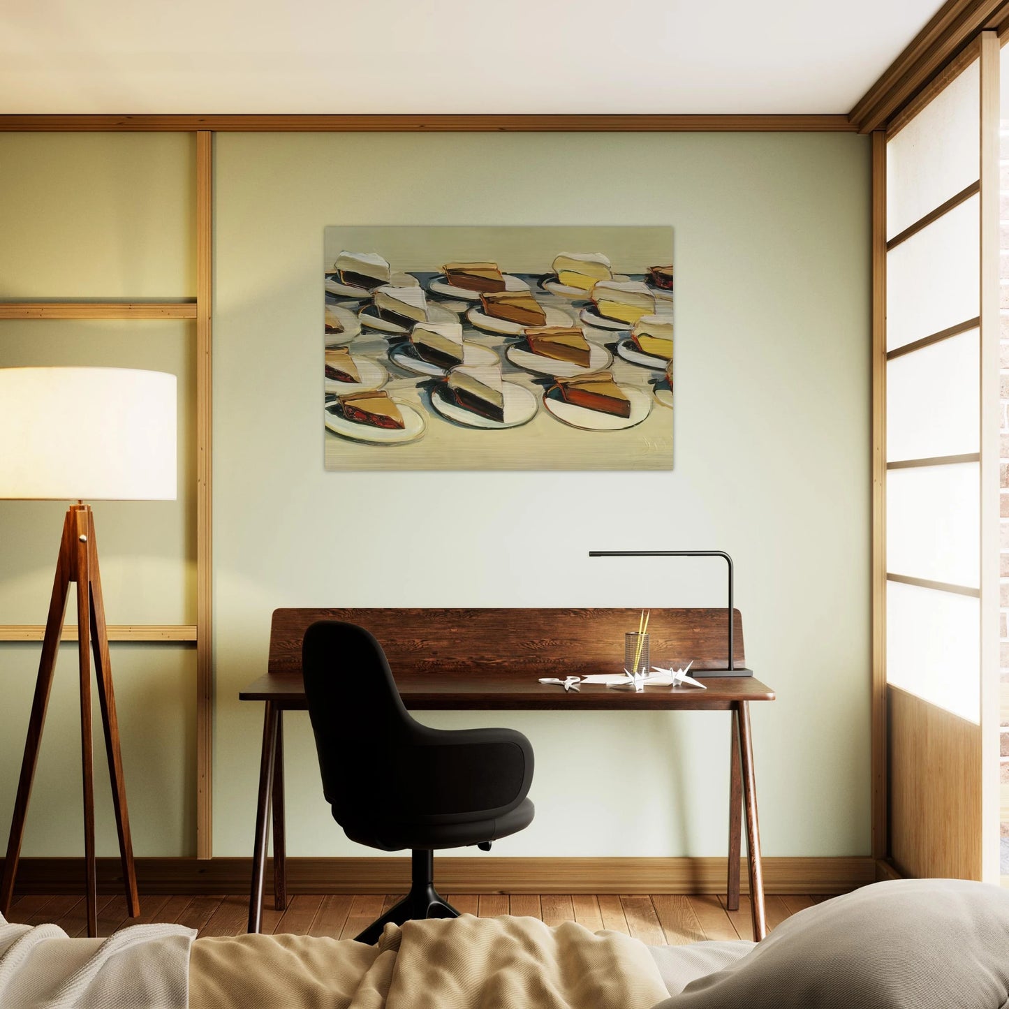 Pies, Pies, Pies - 1961 - Wayne Thiebaud Brushed Aluminum Print - 70x100 cm / 28x40 inches | Wayne Thiebaud Aluminum Print | Wayne Thiebaud Prints