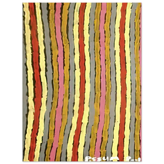Clifford Possum Tjapaltjarri - Ceremonial Paint Floor Napperby - 2001  75x100 cm / 30x40inches Fine Art Poster
