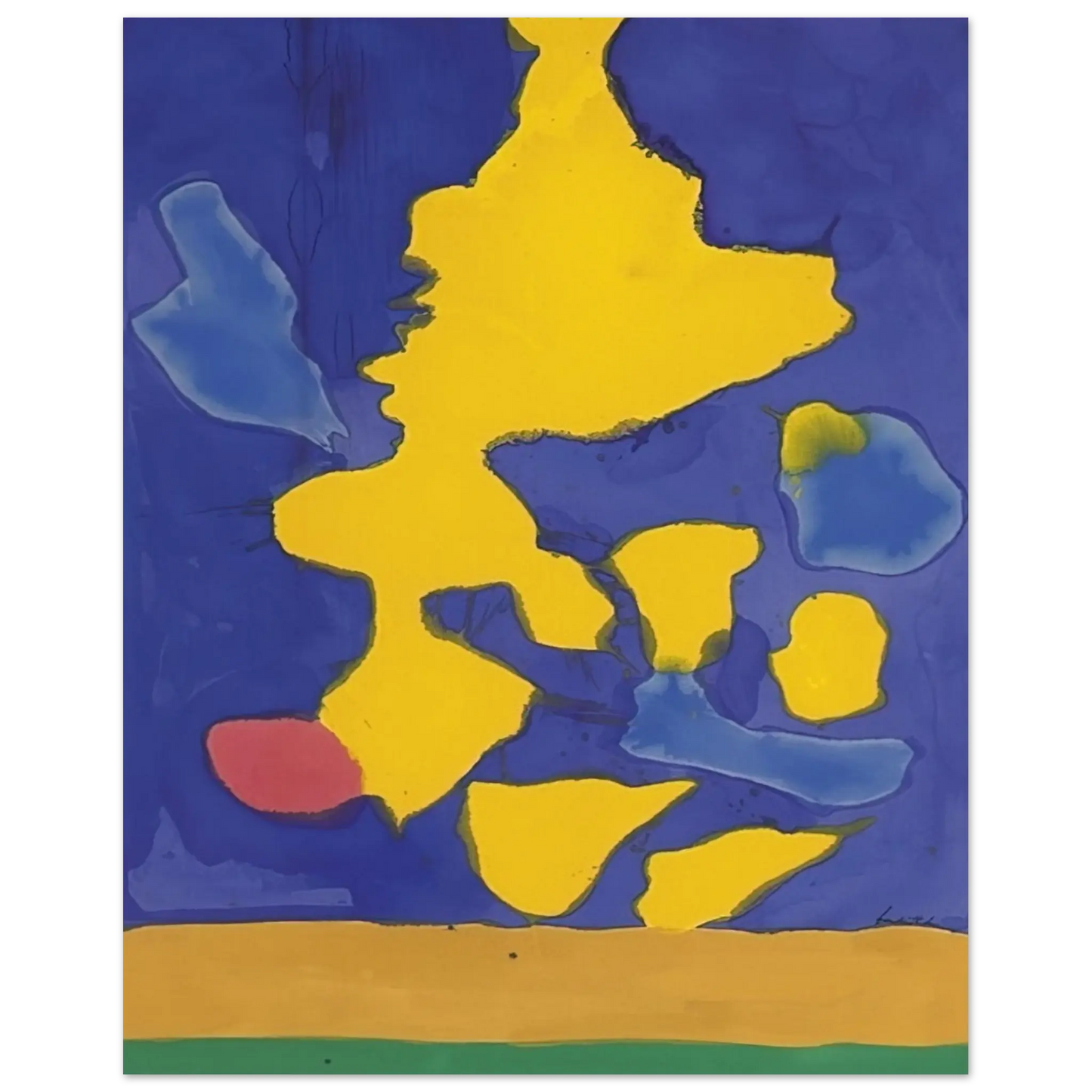 Helen Frankenthaler - Saturn Revisited - 1964 Wall art - A1 (59.4 x 84.1  cm) - Premium Wooden Framed Poster With Fine Art Paper - White frame