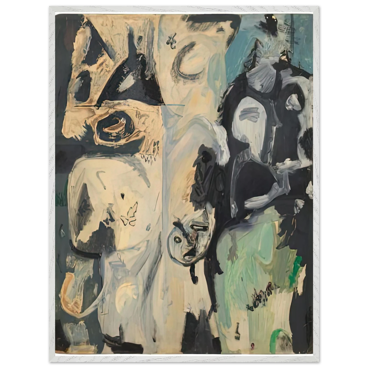 Helen Frankenthaler - Untitled, 1950- Wall Art - 30x40 cm / 12x16 inches - Premium Wooden Framed Poster With Fine Art Paper-canvas - Black frame
