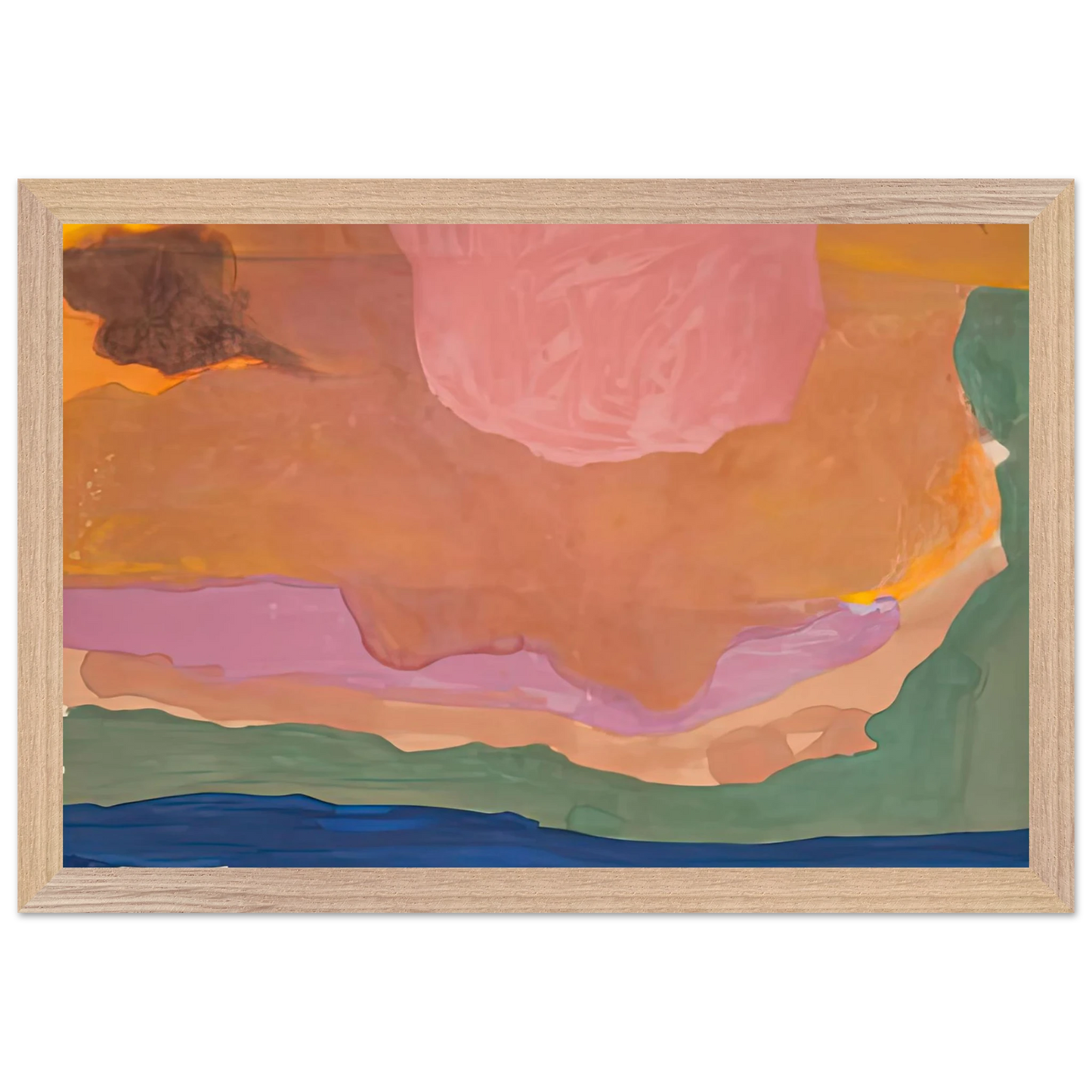 Helen Frankenthaler - Flood, 1967- Wall Art - 60x80 cm / 24x32 inches - Premium Wooden Framed Poster With Fine Art Paper-canvas - Black frame