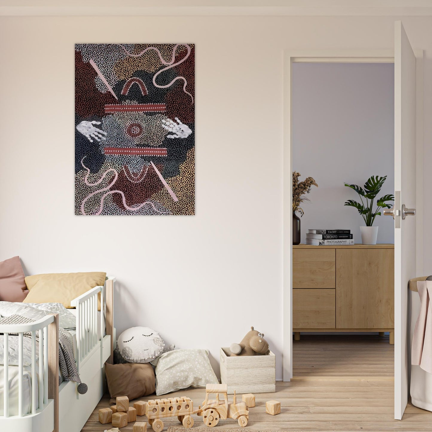 Initiation Ceremony - 1998 - Clifford Possum Tjapaltjarri Brushed Aluminum Print - 70x100 cm / 28x40 inches | Clifford Possum Tjapaltjarri Aluminum Print | Clifford Possum Tjapaltjarri Prints