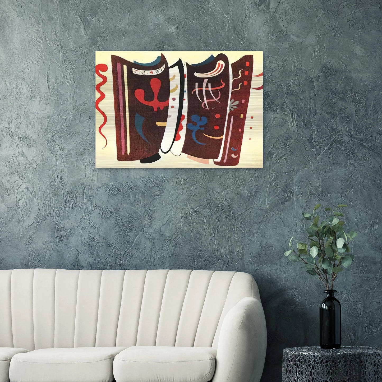 BROWN WITH SUPPLEMENT 1935 - Wassily Kandinsky Brushed Aluminum Print - 70x100 cm / 28x40 inches | Wassily Kandinsky Aluminum Print | Wassily Kandinsky Prints
