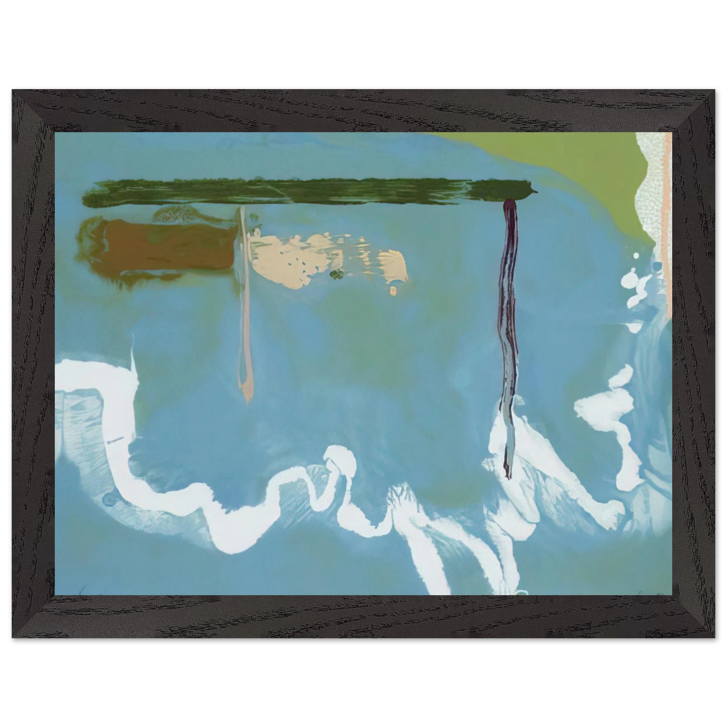 Helen Frankenthaler - Skywriting - 1997 Wall art - 13x18 cm / 5x7 inches - Premium Wooden Framed Poster With Fine Art Paper-canvas - Wood frame