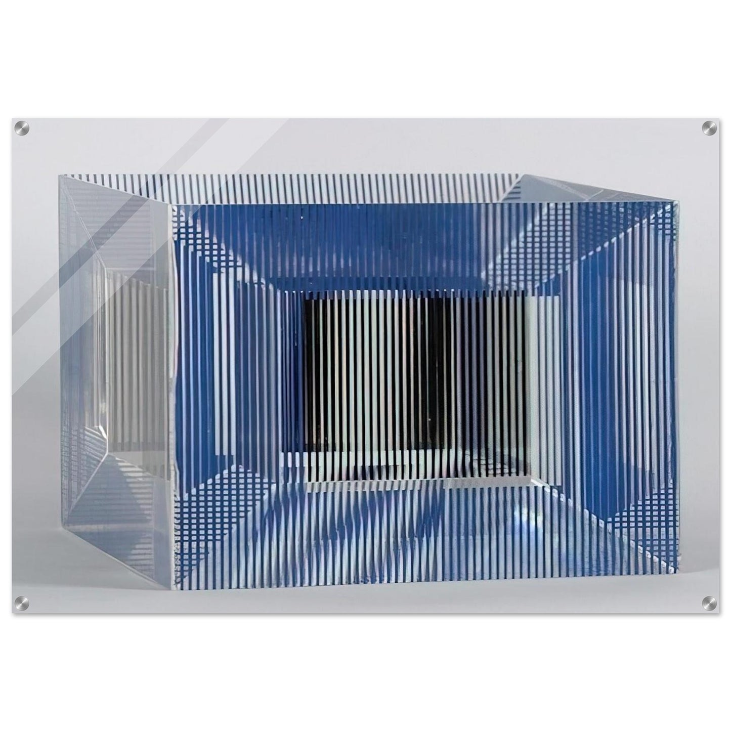 CUBE WITH AMBIGOUS SPACE 1981 - Jesus Rafael Soto Acrylic Print - 70x100 cm / 28x40″ inches | Jesus Rafael Soto Wall Art | Jesus Rafael Soto Prints