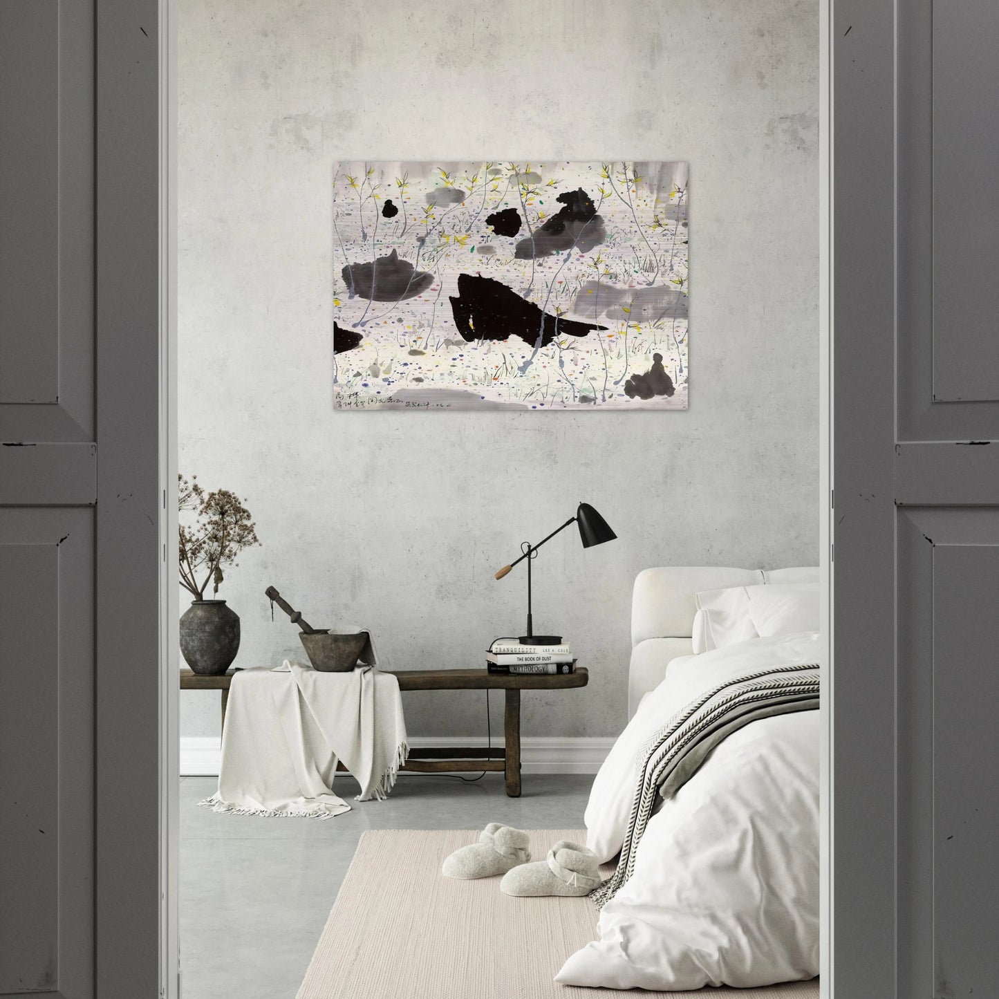 Blossom Out - 1986 - Wu Guanzhong Brushed Aluminum Print - 70x100 cm / 28x40 inches | Wu Guanzhong Aluminum Print | Wu Guanzhong Prints