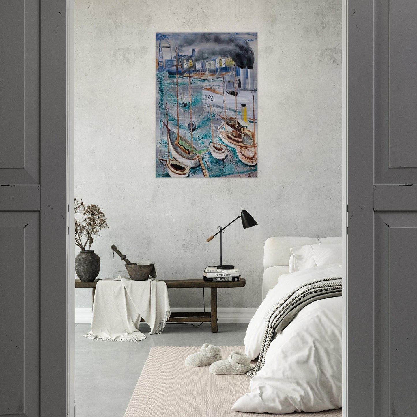 MARSEILLE PORT 1 - Moise Kisling Brushed Aluminum Print - 70x100 cm / 28x40 inches | Moise Kisling Aluminum Print | Moise Kisling Prints