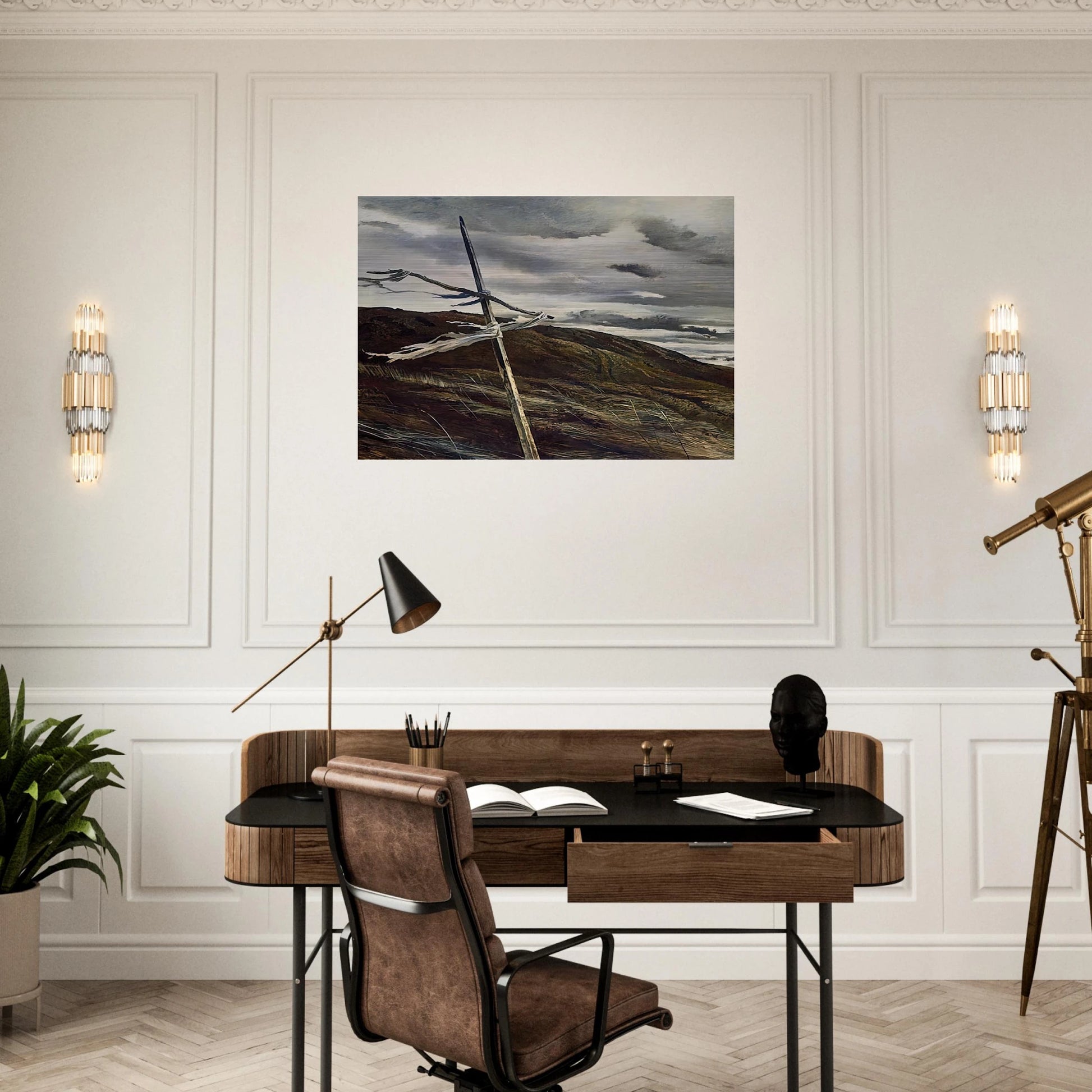 DODGES RIDGE 1947 - Andrew Wyeth Brushed Aluminum Print - 70x100 cm / 28x40 inches | Andrew Wyeth Aluminum Print | Andrew Wyeth Prints