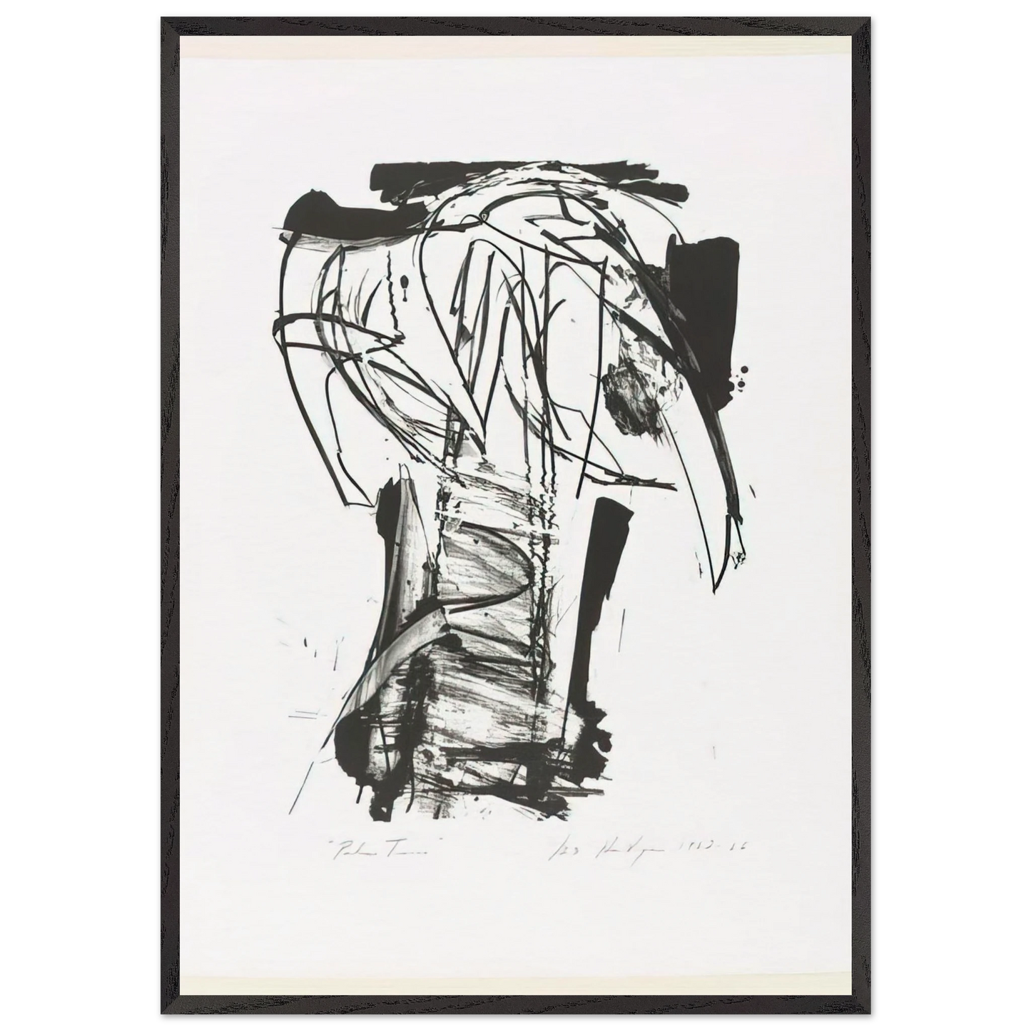 Palm Trees from the Series The Archaics - Grace Hartigan 70x100 cm / 28x40 inches Framed Art Print – Black Wooden Frame