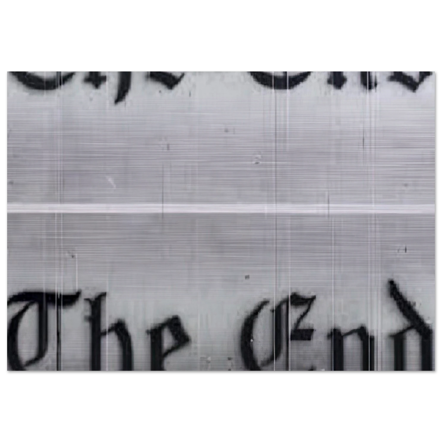 THE END 1991 - Edward Ruscha Brushed Aluminum Print - 70x100 cm / 28x40 inches | Edward Ruscha Aluminum Print | Edward Ruscha Prints