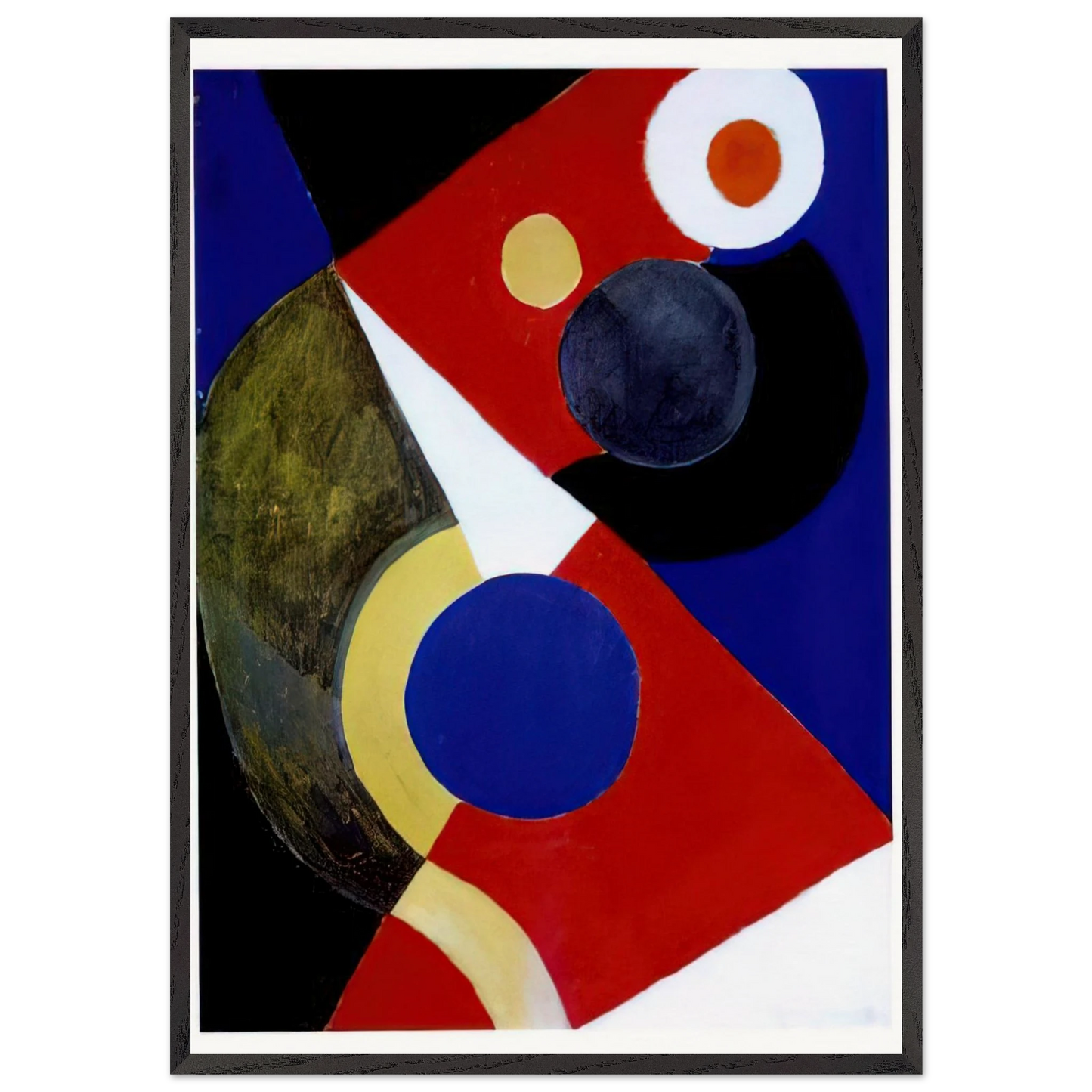 RHYTHM COLOUR 2 - Sonia Delaunay 70x100 cm / 28x40 inches Framed Art Print – Black Wooden Frame