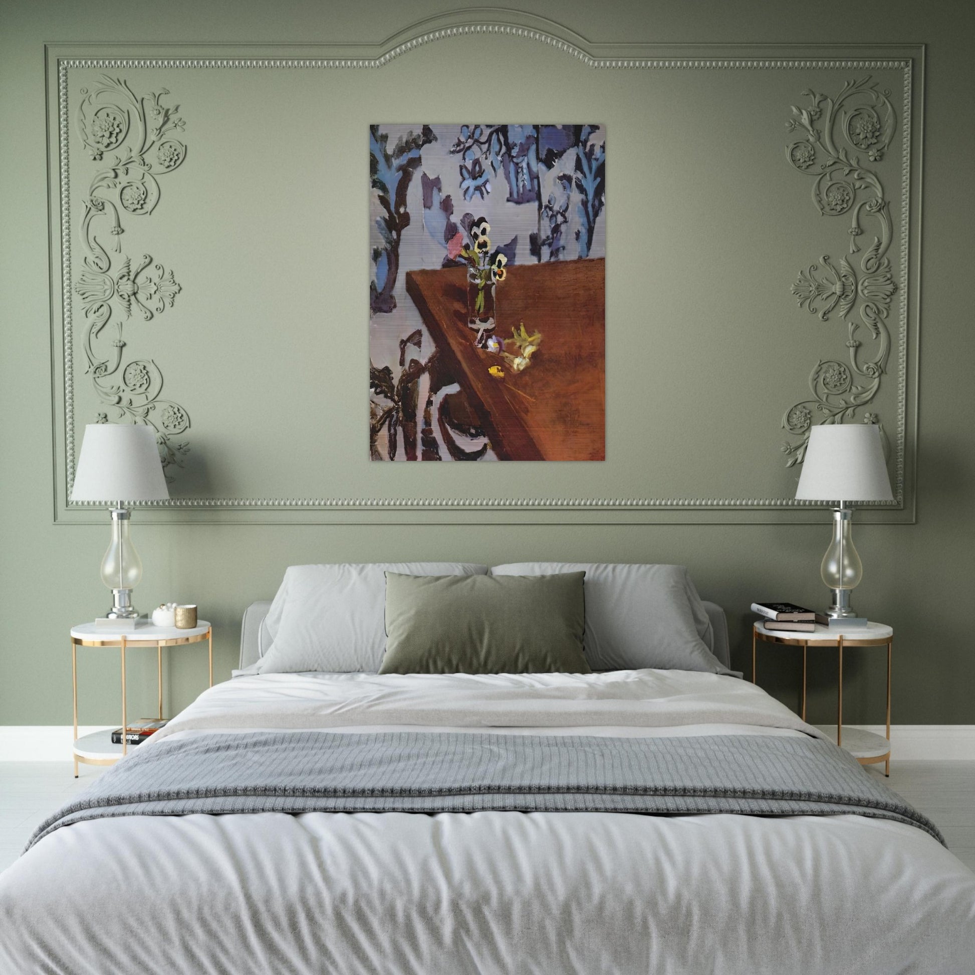 PANSIES ON A TABLE 1919 - Henri Matisse Brushed Aluminum Print - 70x100 cm / 28x40 inches | Henri Matisse Aluminum Print | Henri Matisse Prints