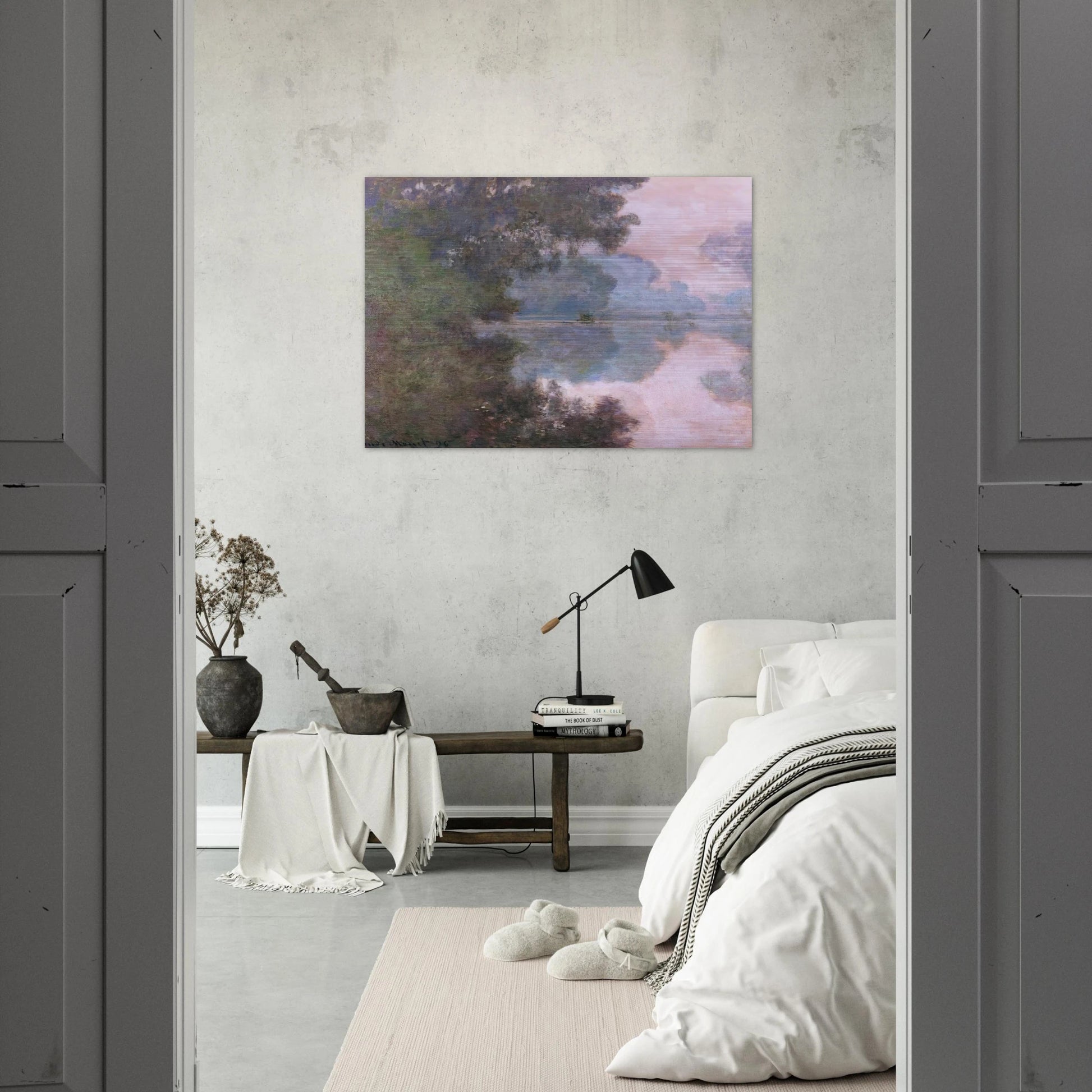 Morning on the Seine, near Giverny - claude monet Brushed Aluminum Print - 70x100 cm / 28x40 inches | claude monet Aluminum Print | claude monet Prints