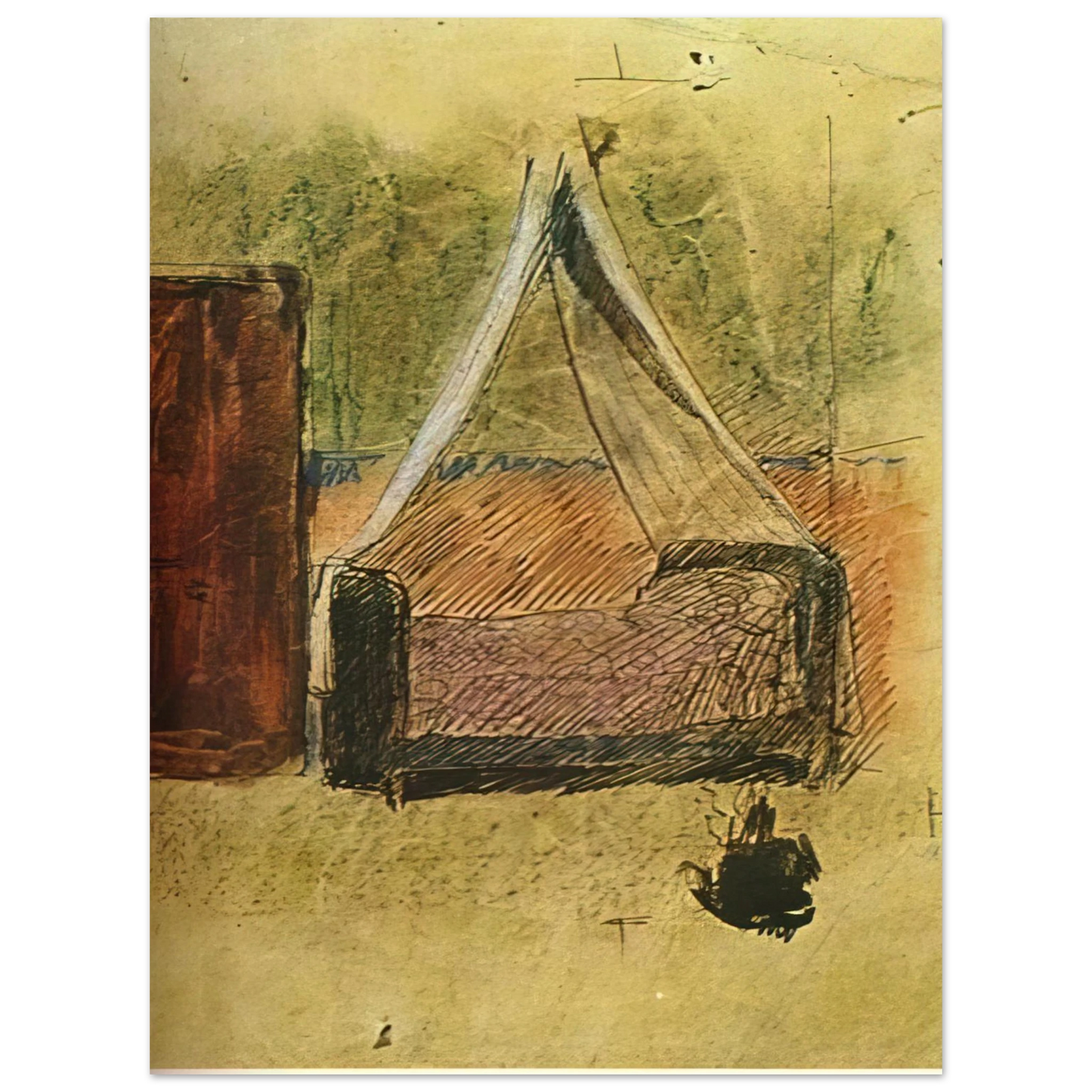 Pablo Picasso - Bed with mosquito nets  75x100 cm / 30x40inches Fine Art Poster
