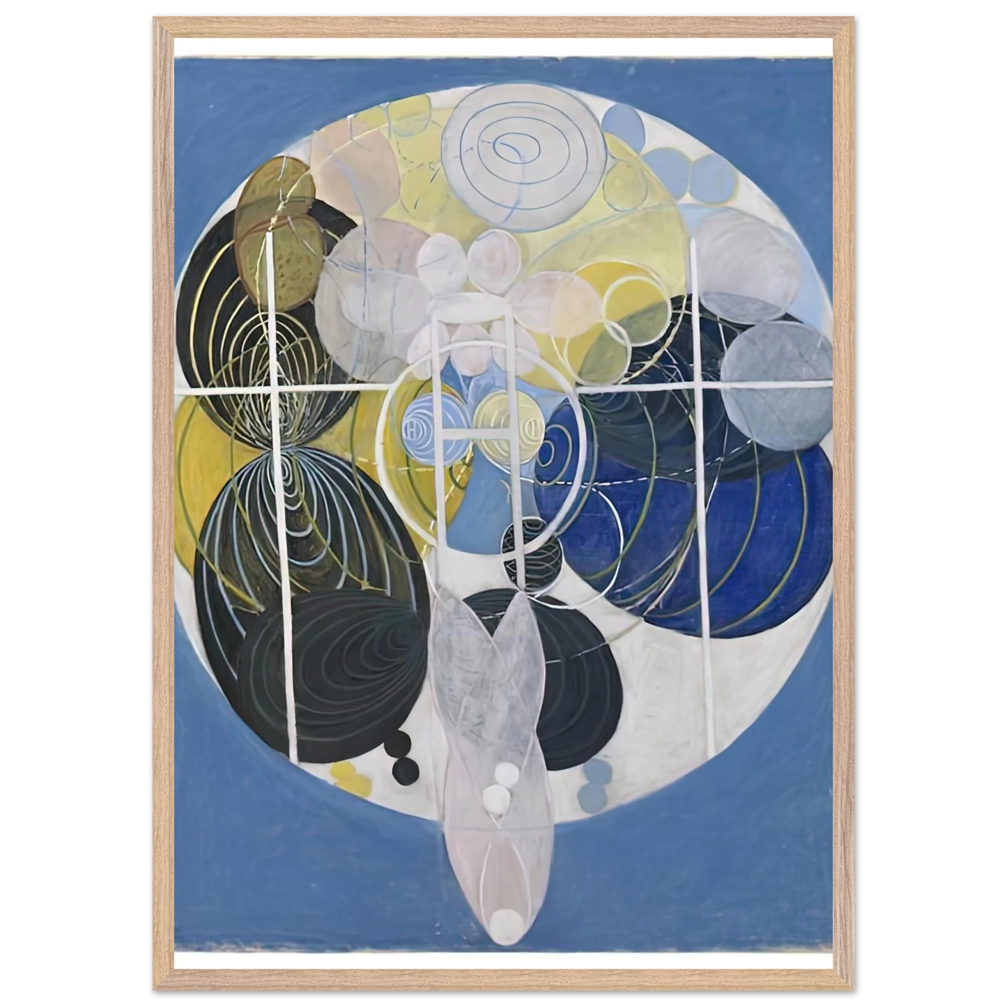 Hilma af Klint - THE LARGE FIGURE PAINTINGS NR 5 1907 Wall art - 21x29.7 cm / 8x12" - Premium Wooden Framed Poster With Fine Art Paper-canvas - Wood frame