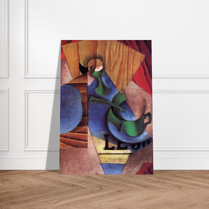GLASS CUP AND NEWSPAPER 1913 - Juan Gris Brushed Aluminum Print - 70x100 cm / 28x40 inches | Juan Gris Aluminum Print | Juan Gris Prints