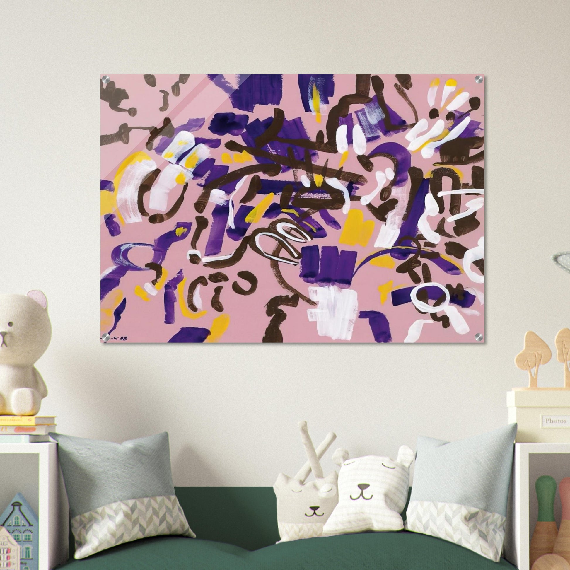 Rosa-Viola-Bianco - 1968 - Carla Accardi Acrylic Print - 70x100 cm / 28x40″ inches | Carla Accardi Wall Art | Carla Accardi Prints