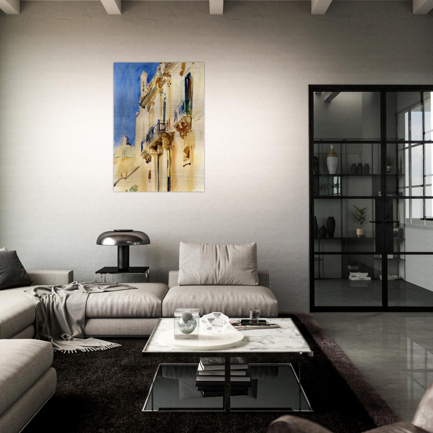 Façade of a Palazzo, Girgente, Sicily - John Singer Sargent Brushed Aluminum Print - 70x100 cm / 28x40 inches | John Singer Sargent Aluminum Print | John Singer Sargent Prints