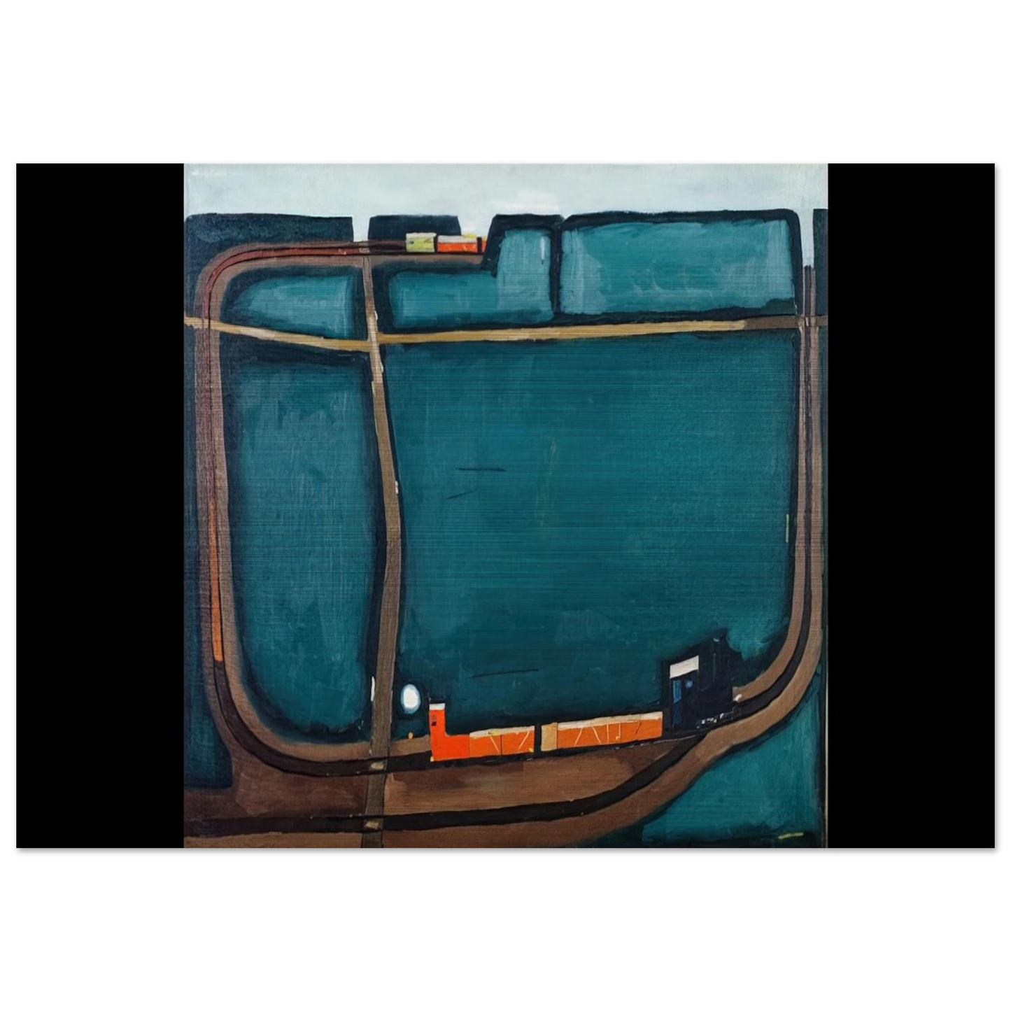 NARROW GAUGE RAILWAY IN THE MOUNTAINS 1963 - Jerzy Nowosielski Brushed Aluminum Print - 70x100 cm / 28x40 inches | Jerzy Nowosielski Aluminum Print | Jerzy Nowosielski Prints