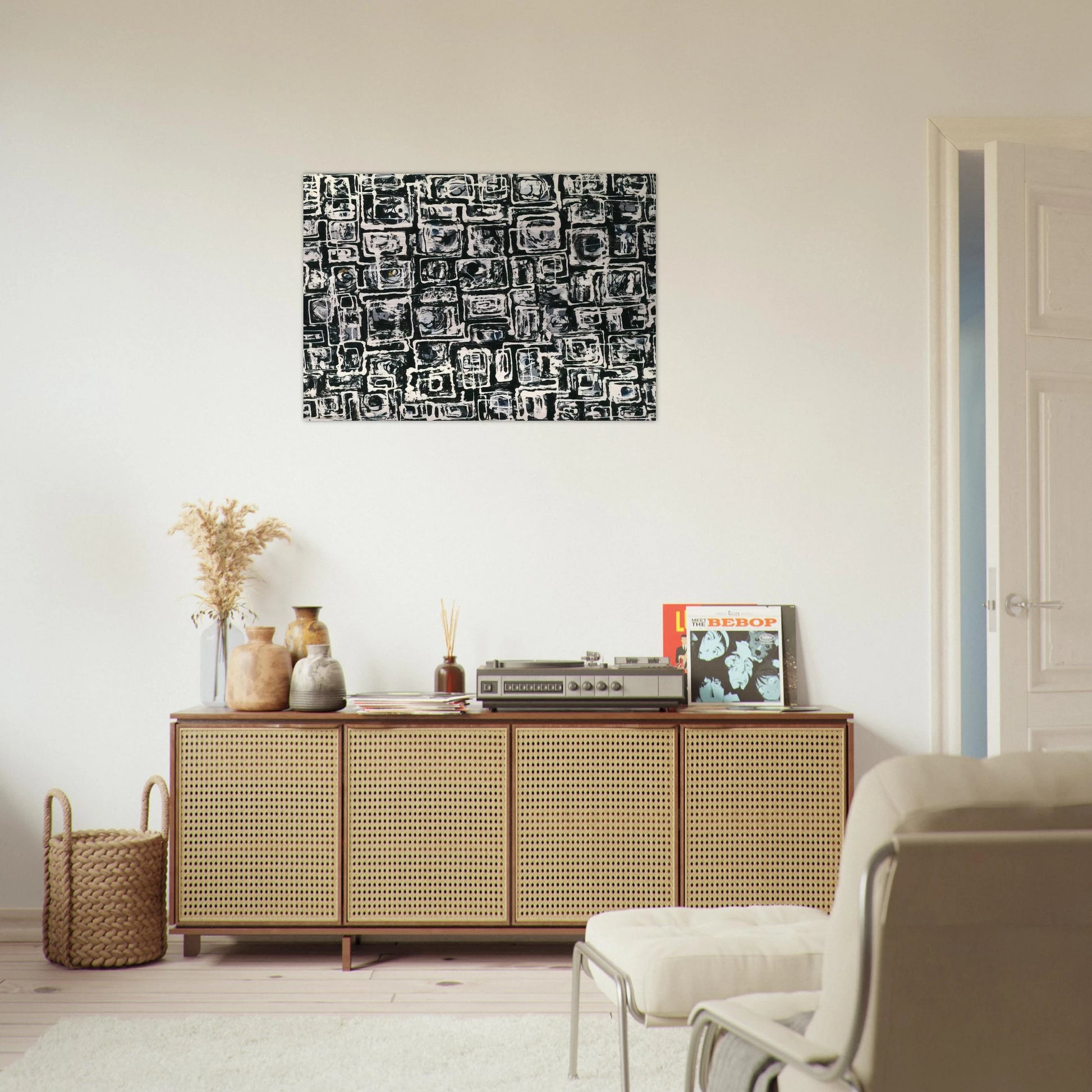 White Squares - Lee Krasner Brushed Aluminum Print - 70x100 cm / 28x40 inches | Lee Krasner Aluminum Print | Lee Krasner Prints