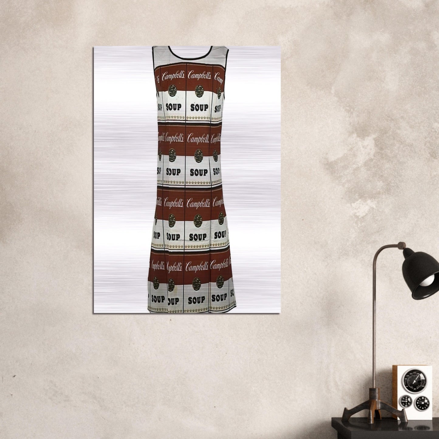 The Souper Dress - Andy Warhol Brushed Aluminum Print - 70x100 cm / 28x40 inches | Andy Warhol Aluminum Print | Andy Warhol Prints