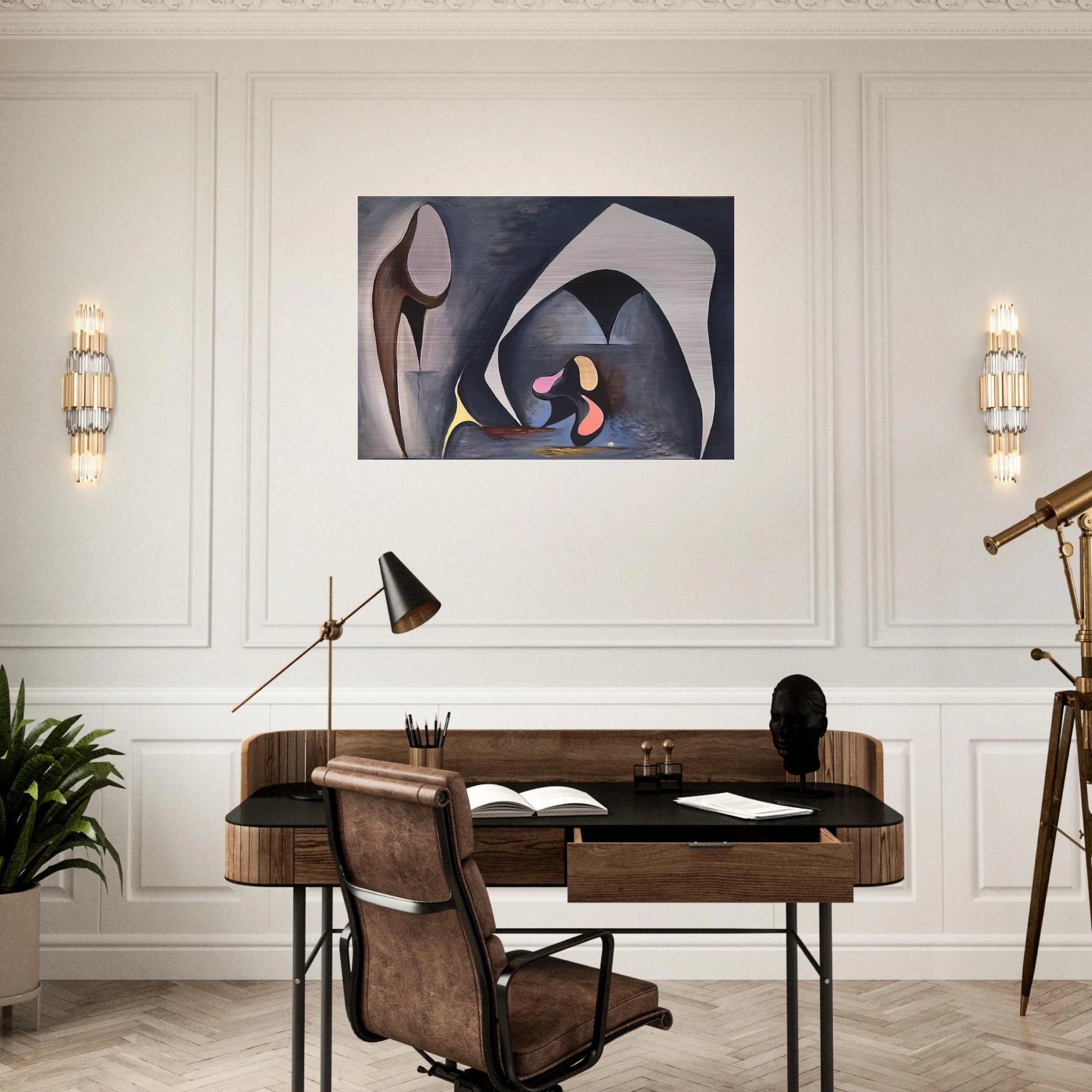 Magical Forms - 1945 - Lorser Feitelson Brushed Aluminum Print - 70x100 cm / 28x40 inches | Lorser Feitelson Aluminum Print | Lorser Feitelson Prints