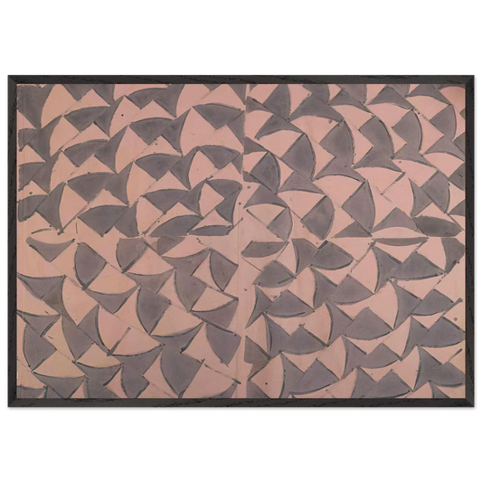 Rosa grigio grande - 1973 - Carla Accardi 70x100 cm / 28x40 inches Framed Art Print – Black Wooden Frame