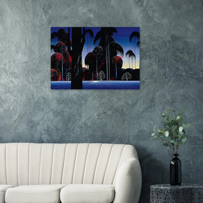 Dark Silence - Eyvind Earle Brushed Aluminum Print - 70x100 cm / 28x40 inches | Eyvind Earle Aluminum Print | Eyvind Earle Prints