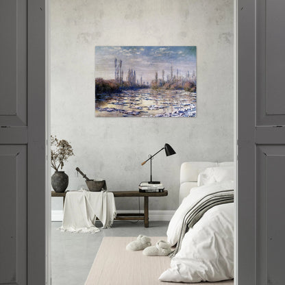 Floating Ice Near Vetheuil - claude monet Brushed Aluminum Print - 70x100 cm / 28x40 inches | claude monet Aluminum Print | claude monet Prints