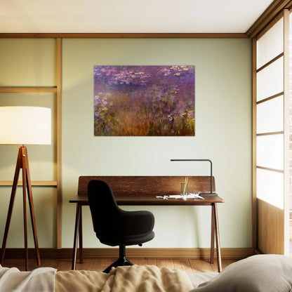 Agapanthus center panel - claude monet Brushed Aluminum Print - 70x100 cm / 28x40 inches | claude monet Aluminum Print | claude monet Prints