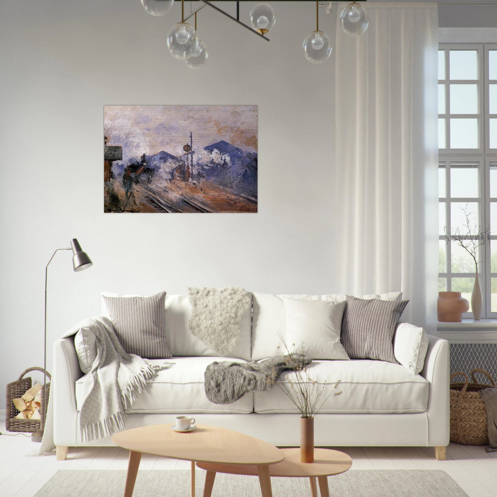 Saint-Lazare Station, Track Coming out - claude monet Brushed Aluminum Print - 70x100 cm / 28x40 inches | claude monet Aluminum Print | claude monet Prints