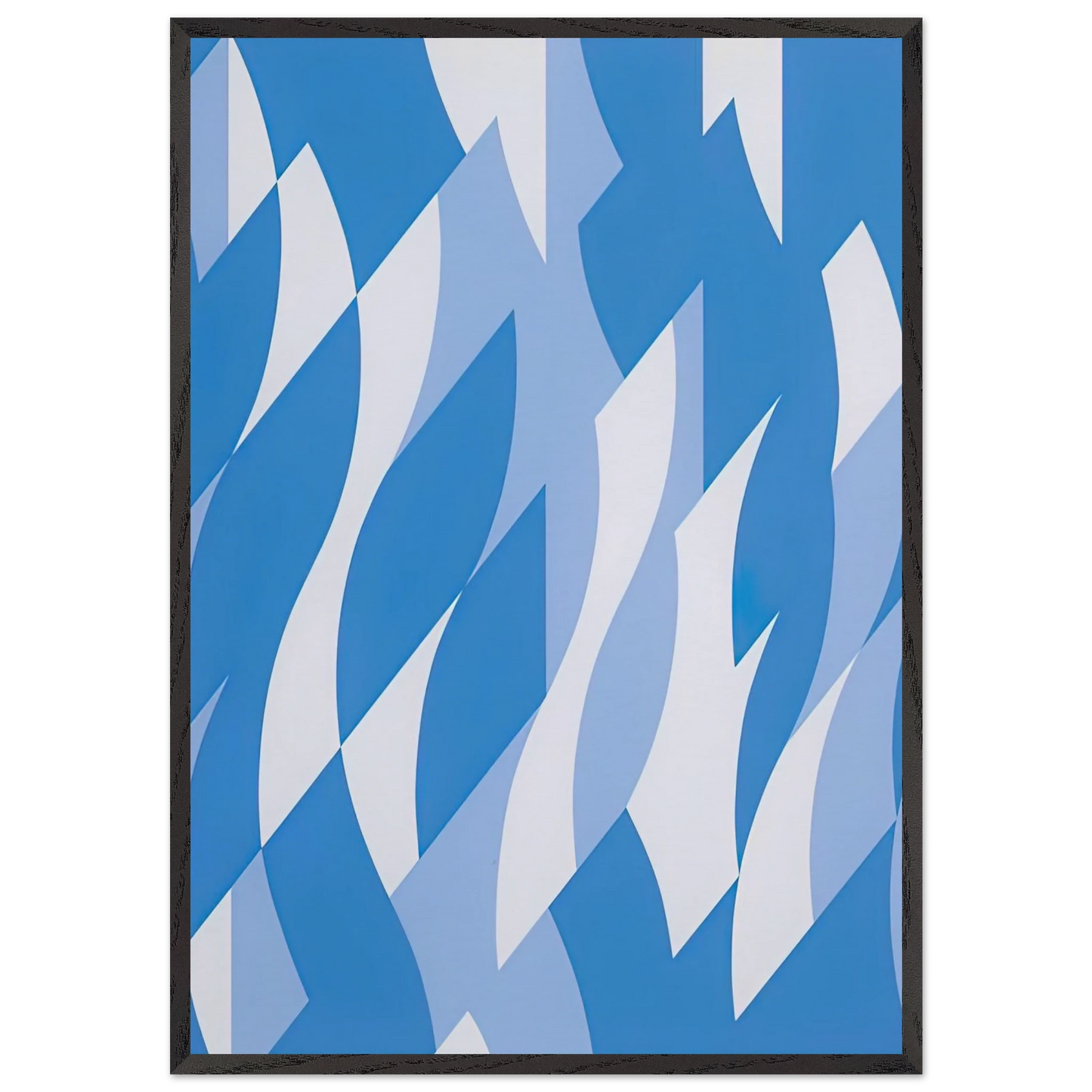 TWO BLUES 2003 - Bridget Riley 70x100 cm / 28x40 inches Framed Art Print – Black Wooden Frame