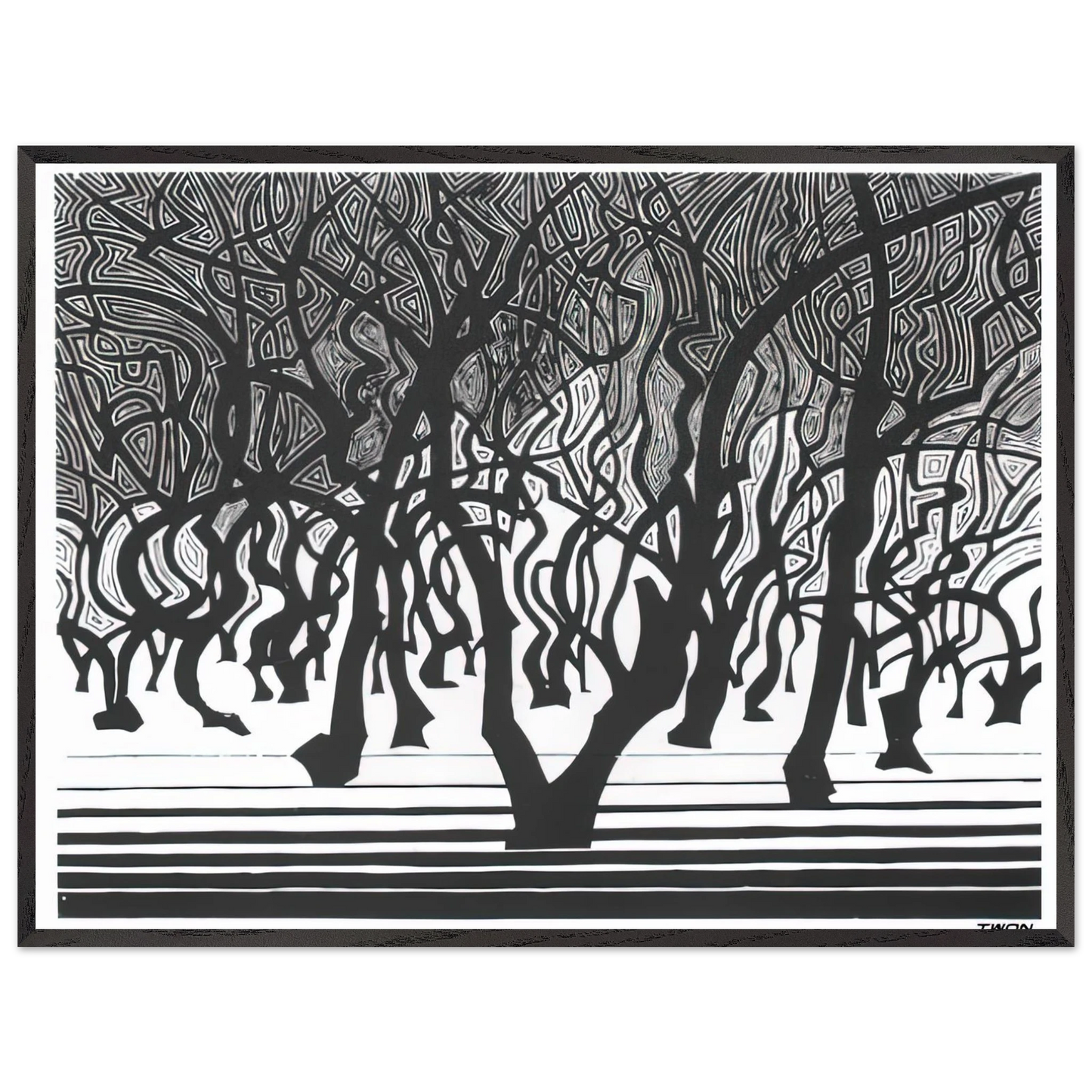 MC Escher - WOODS NEAR MENTON Wall Art - 30x40 cm / 12x16 inches - Fine Art Poster-canvas - -