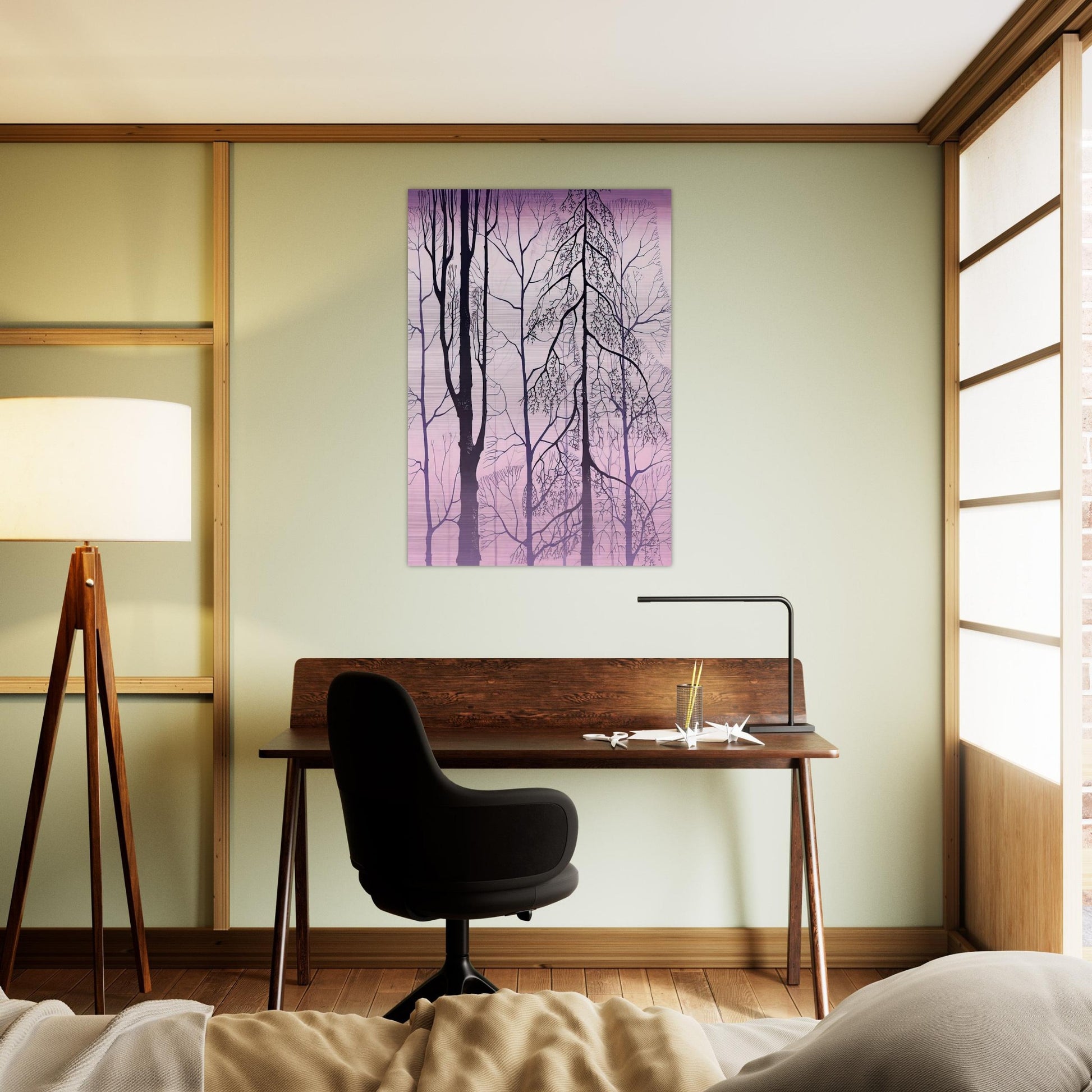 Winter woods - Eyvind Earle Brushed Aluminum Print - 70x100 cm / 28x40 inches | Eyvind Earle Aluminum Print | Eyvind Earle Prints