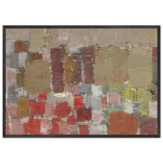 Composition - Art Informel N1 - Nicolas de Stael 70x100 cm / 28x40 inches Framed Art Print – Black Wooden Frame