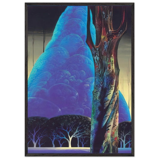 Blue Nocturne - Eyvind Earle 70x100 cm / 28x40 inches Framed Art Print – Black Wooden Frame