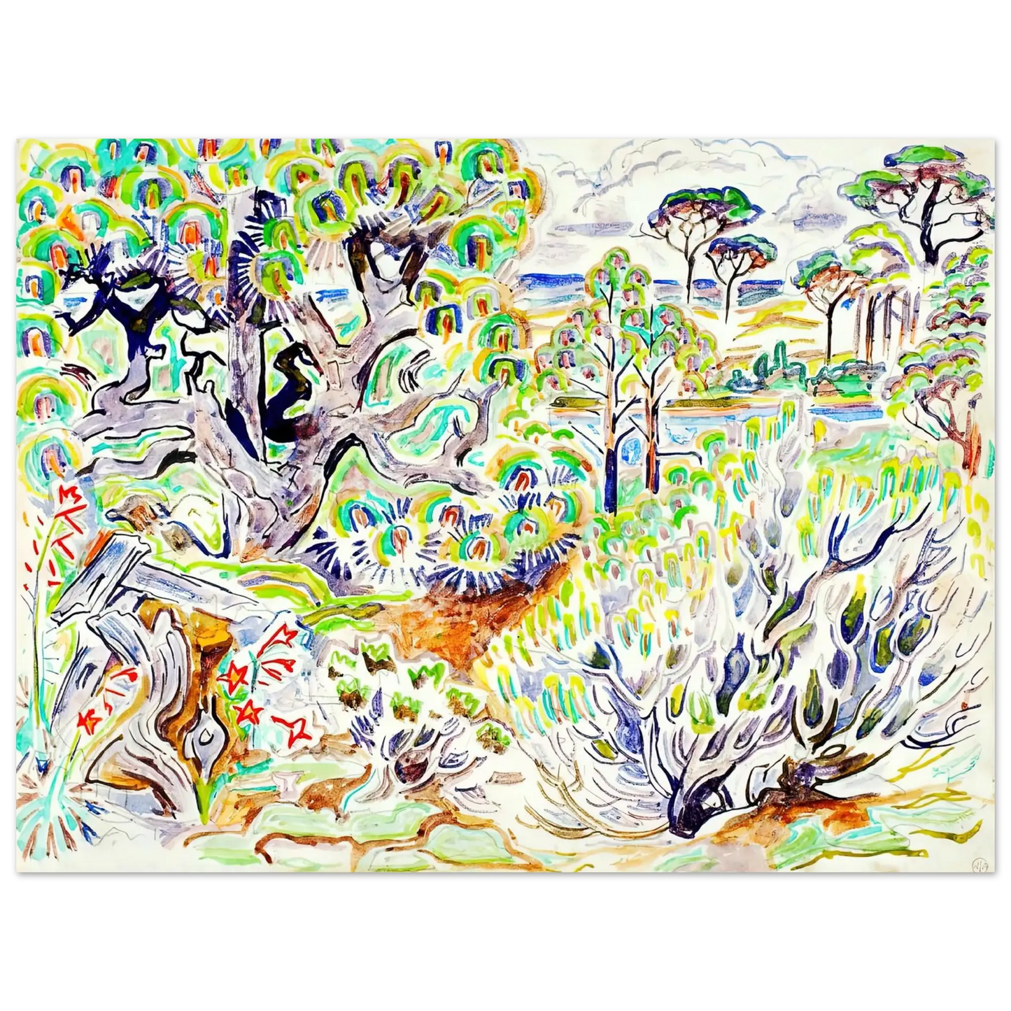 Walter Inglis Anderson - Walter Anderson Wall art - 30x40 cm / 12x16 Inches - Premium Wooden Framed Poster With Fine Art Paper - White frame