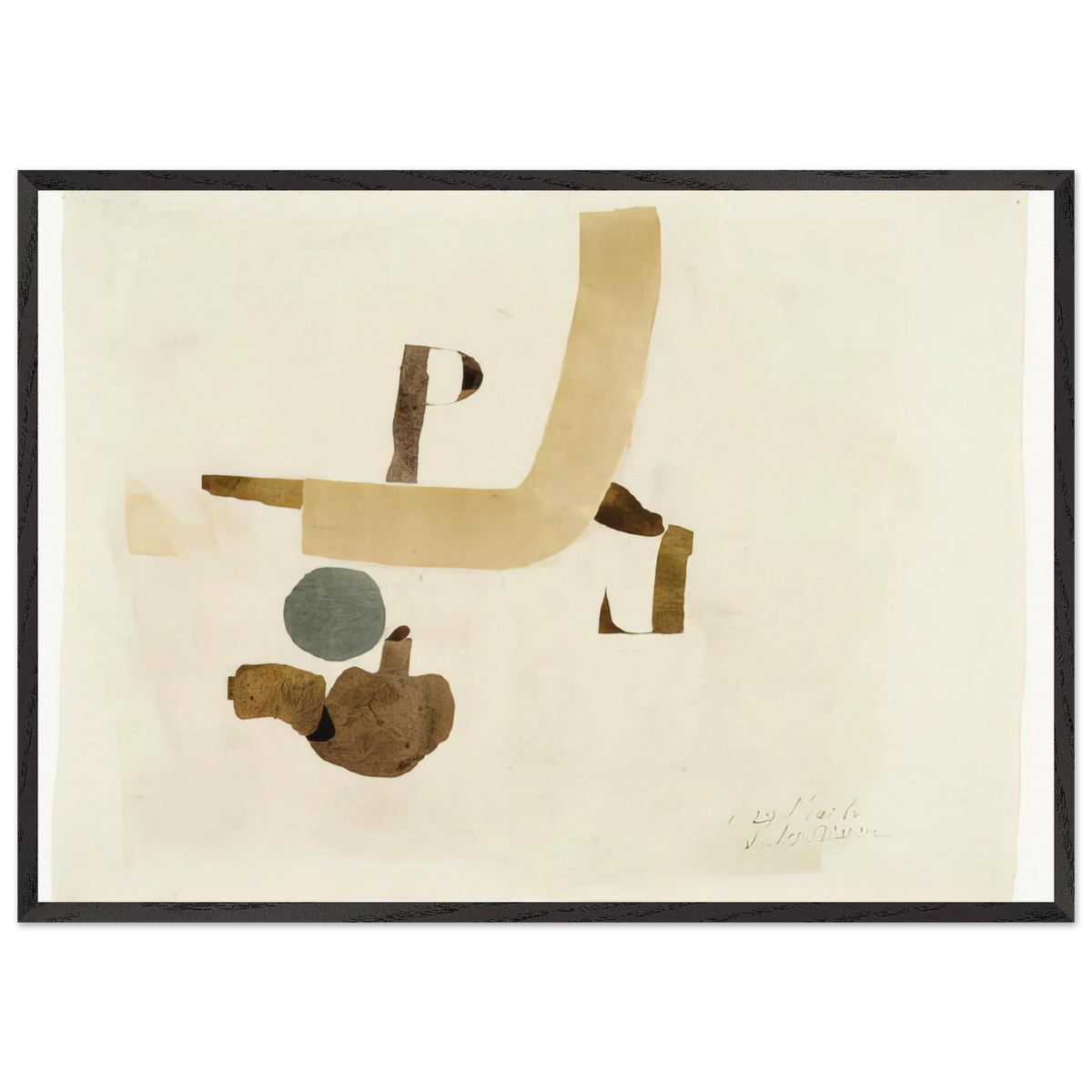29564 - 1964 - Julius Bissier 70x100 cm / 28x40 inches Framed Art Print – Black Wooden Frame