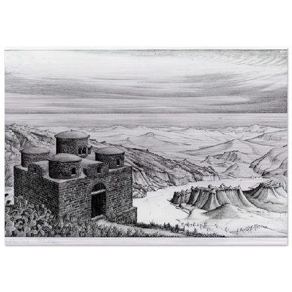 CATTOLICA OF STILO CALABRIA 1930 - MC Escher Brushed Aluminum Print - 70x100 cm / 28x40 inches | MC Escher Aluminum Print | MC Escher Prints