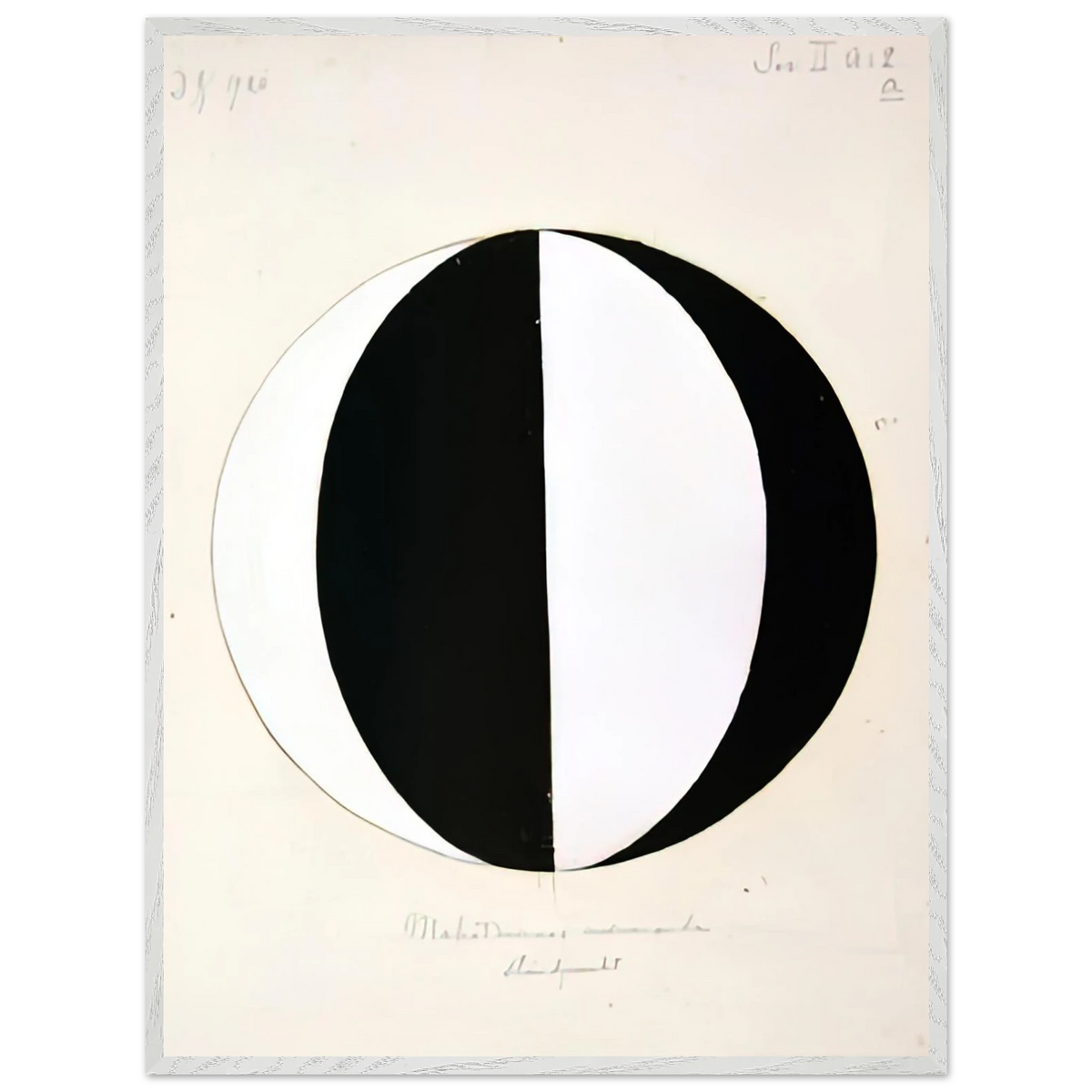 Hilma af Klint - THE MAHATMAS PRESENT STANDING POINT SERIES II NO 2A 1920 Wall art - 28x43  cm / XL (11x17 inches) - Premium Wooden Framed Poster With Fine Art Paper-canvas - Wood frame