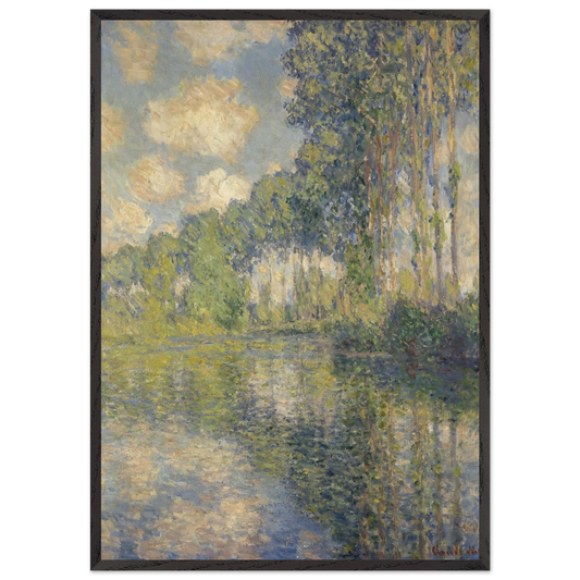 Poplars on the Epte - claude monet 70x100 cm / 28x40 inches Framed Art Print – Black Wooden Frame