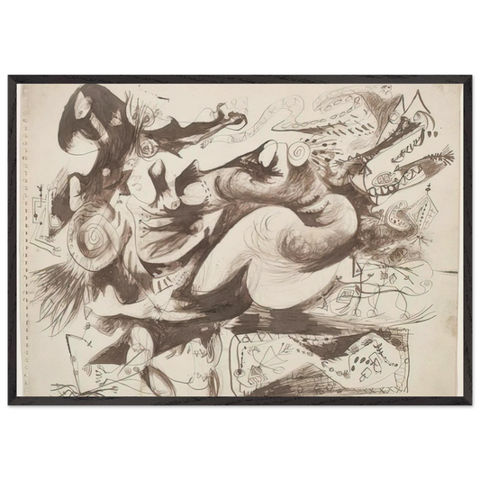 UNTITLED O CONNOR THAW 770 - Jackson Pollock 70x100 cm / 28x40 inches Framed Art Print – Black Wooden Frame